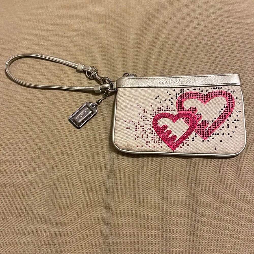 Coach small heart wristlet
